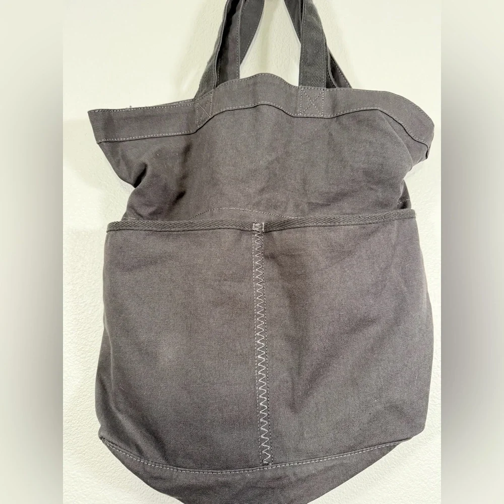 RETIRED Thirty-One Retro Metro Fold-over Bag Charcoal Tote Purse Pockets Straps